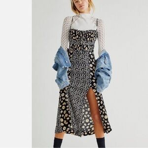 Free People tigerlily midi dress in black Sz Small